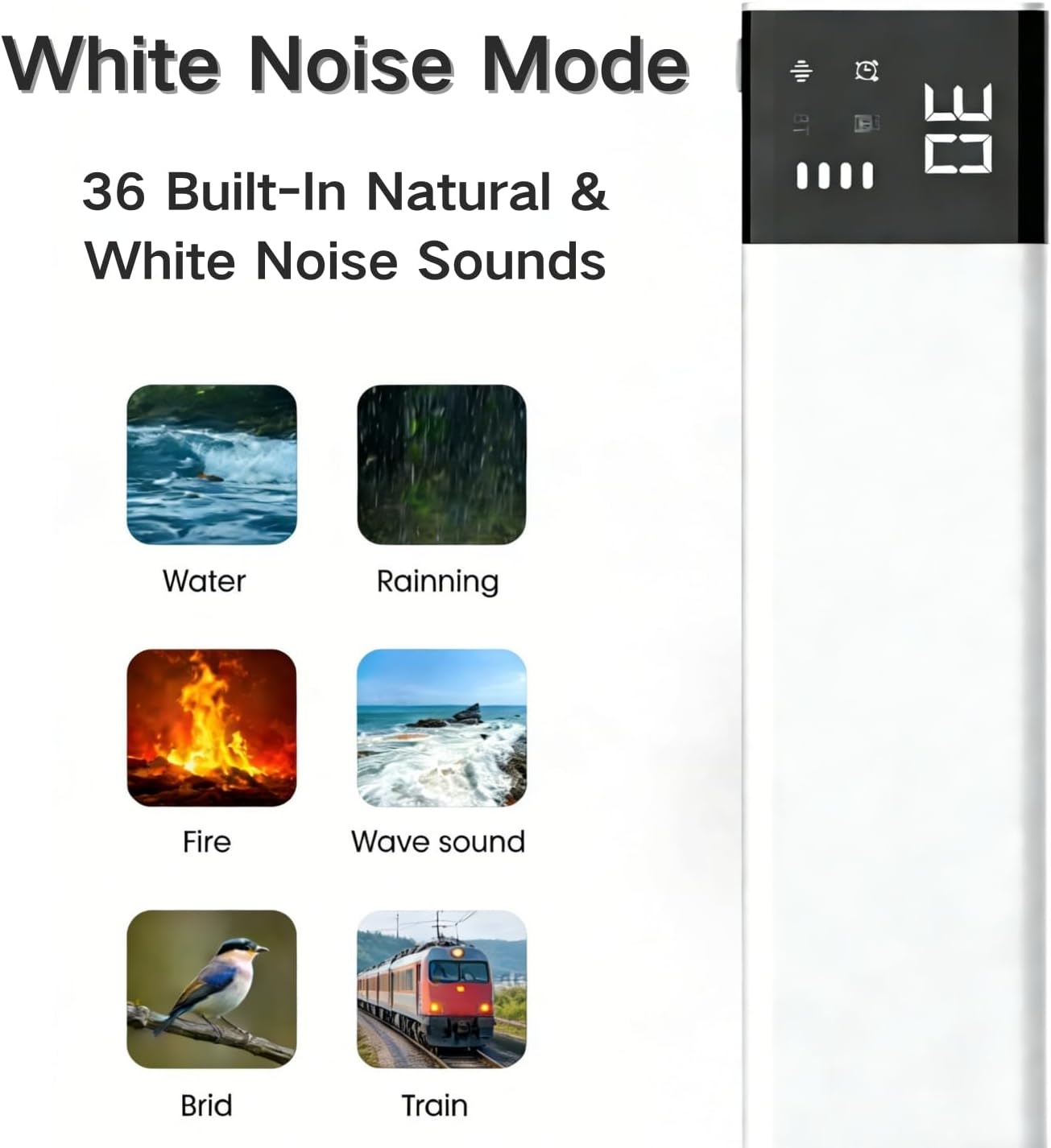 Falzcad 36 Pillow Speaker for Sleeping, Bone Conduction Speaker, Bedside Speaker with Built-in White Noise, Auto Off