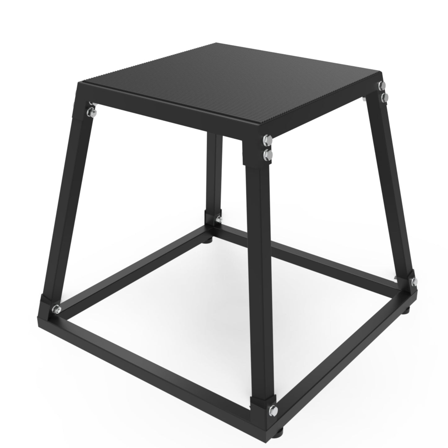 Garvee 18 Inch Steel Plyo Box for Exercise, Plyometric Jumping Box Metal Exercise Step Up Box with Anti-Slip Surface for Home Gym Training,Single and Set,Black