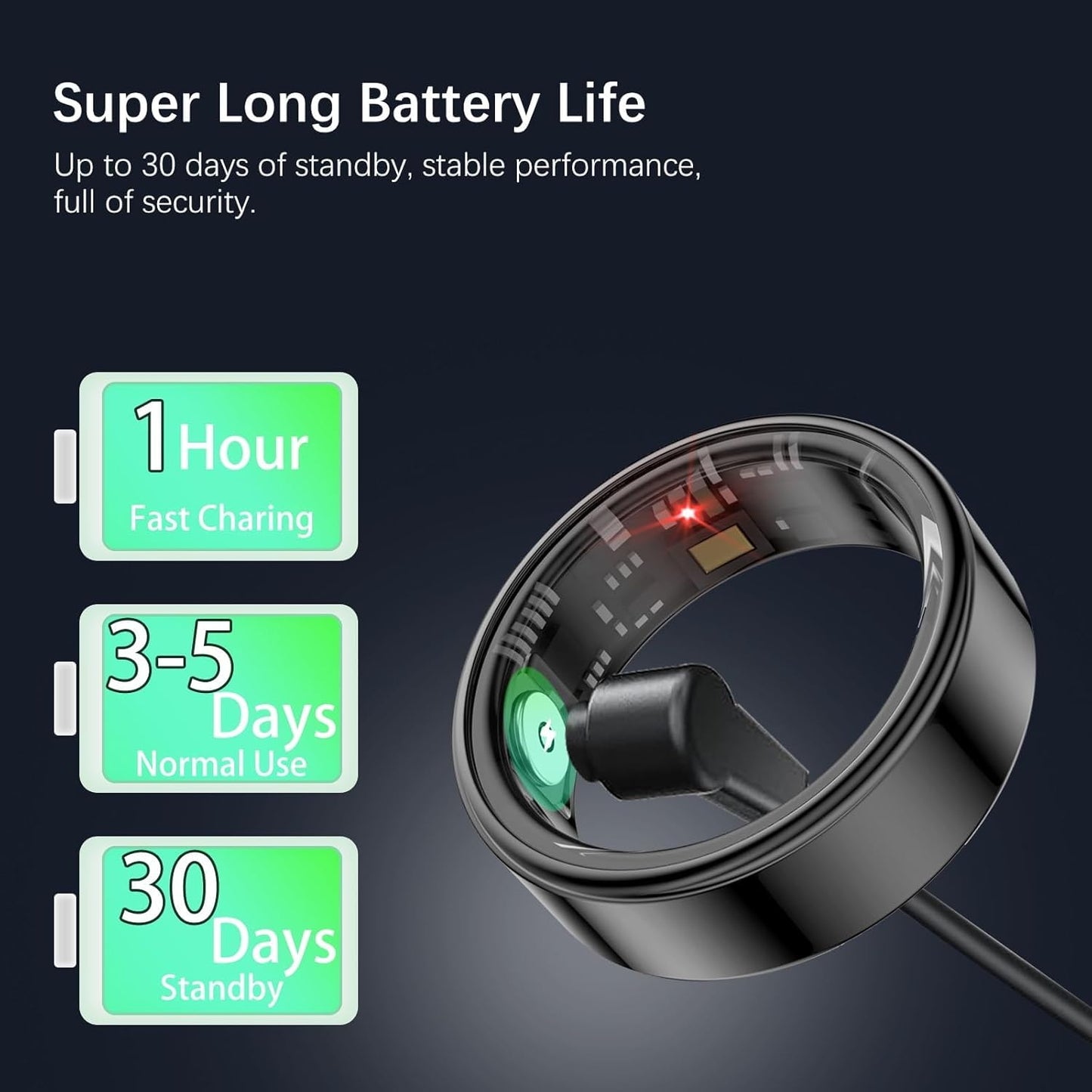 Smart Rings for Women Men, Fitness Ring with Heart Rate, Blood Oxygen, HRV, Stress, Sleep Tracker, Step Tracker, No Subscription Fee, lP68 Waterproof Smart Ring for iPhone & Android (Black 12#)