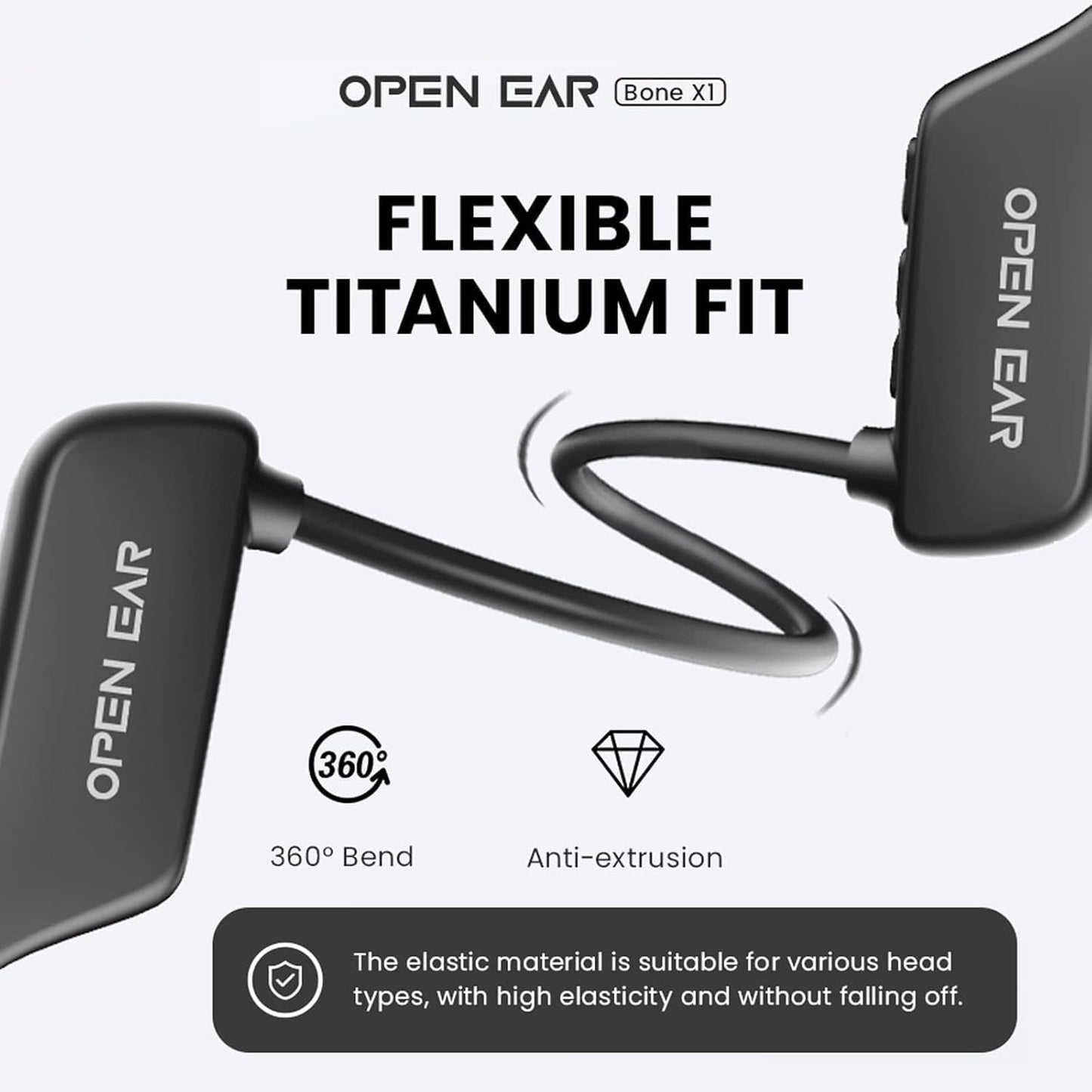 Set Bone Conduction Headphones Head Bluetooth Sport Open Ear Headphones Wireless Bluetooth Cycling Ear Bone Headphones