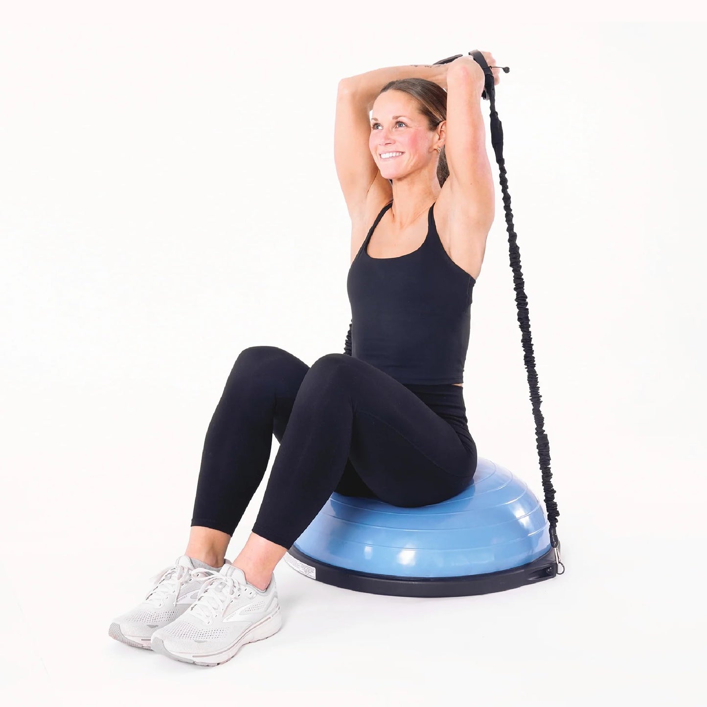 BOSU Pro Balance Trainer, Half-Ball Training Equipment, 300 lb Capacity, Stability Exercise Tool with Resistance Bands Non-Slip Base, Blue