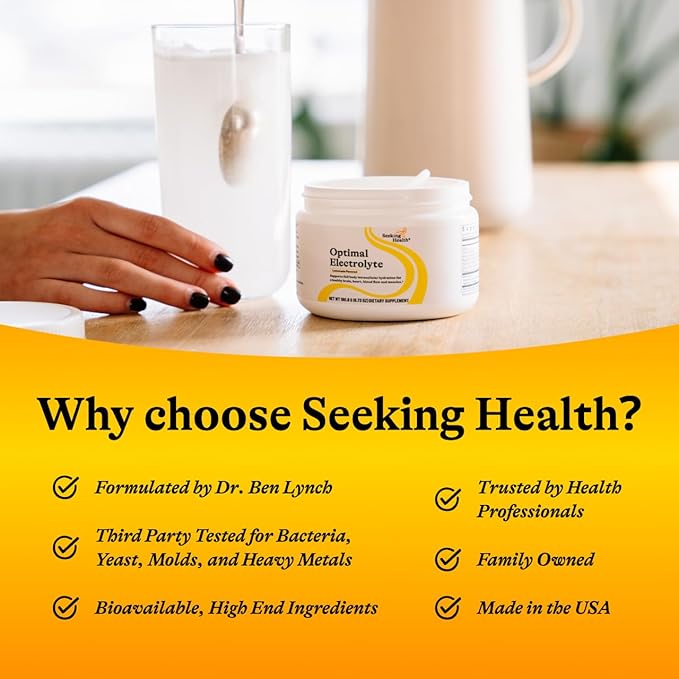 Seeking Health Optimal Electrolyte Powder, Lemonade Flavor, Healthy Energy and Endurance Support, Promotes Hydration and Healthy Muscles, Vegan and Vegetarian (30 Servings)*