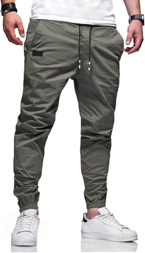 Men Joggers Chino Cargo Pants Hiking Outdoor Recreation Pants Twill Fitness Track Jogging Pants Casual Cotton Pants