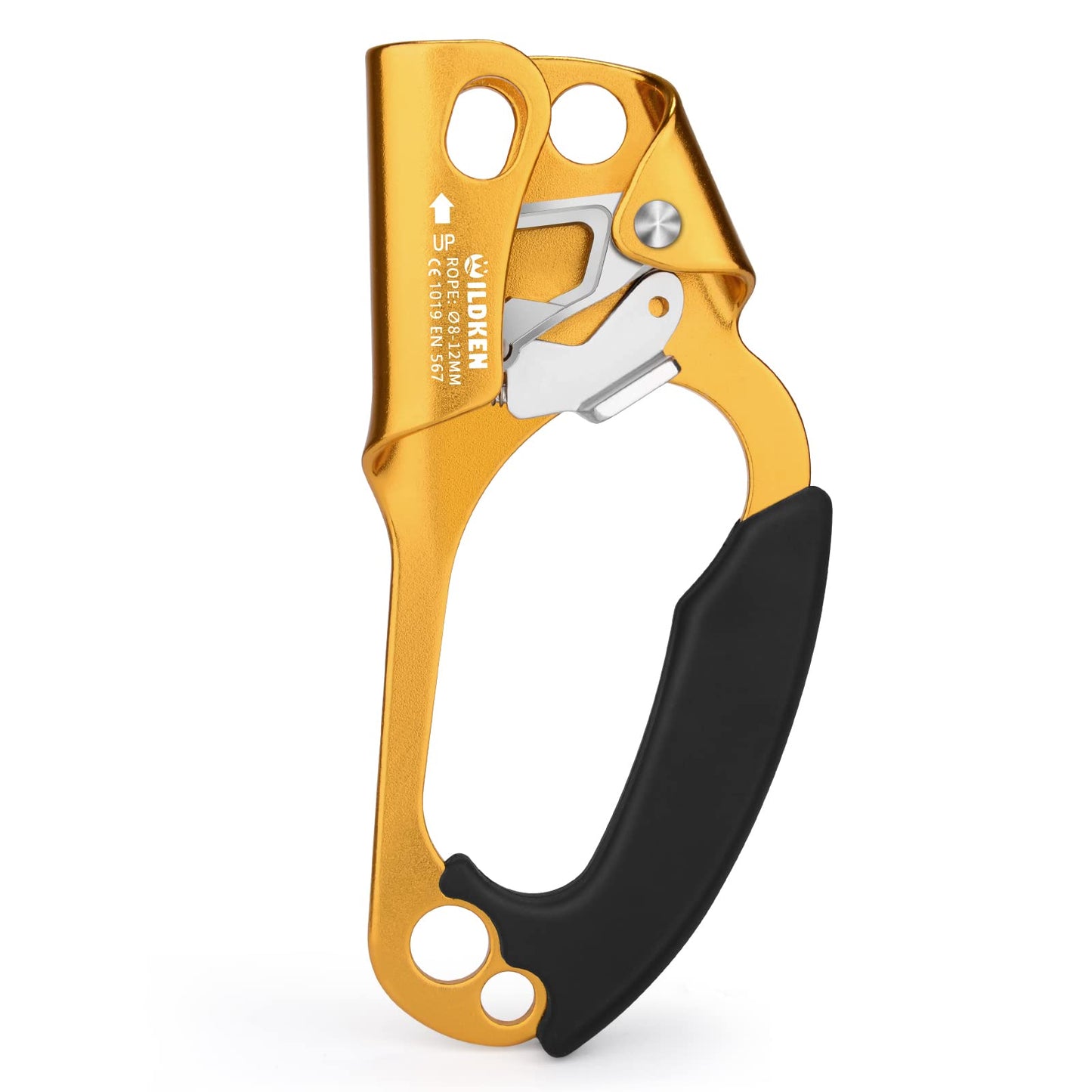 WILDKEN Climbing Hand Ascender Outdoor Mountaineering Tree Arborist Climbing Rappelling Equip Hand Ascender for 8-12MM Rope Left Right Hand Ascender