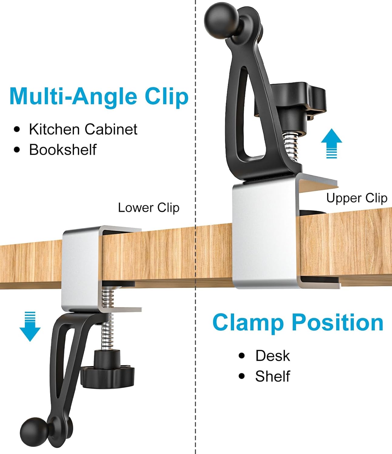 GDZN 360 11 12.9 4-13" Kitchen Cabinet Tablet Holder, [C-Shaped Metal Clamp] Under Cabinet Tablet Mount with Rotation