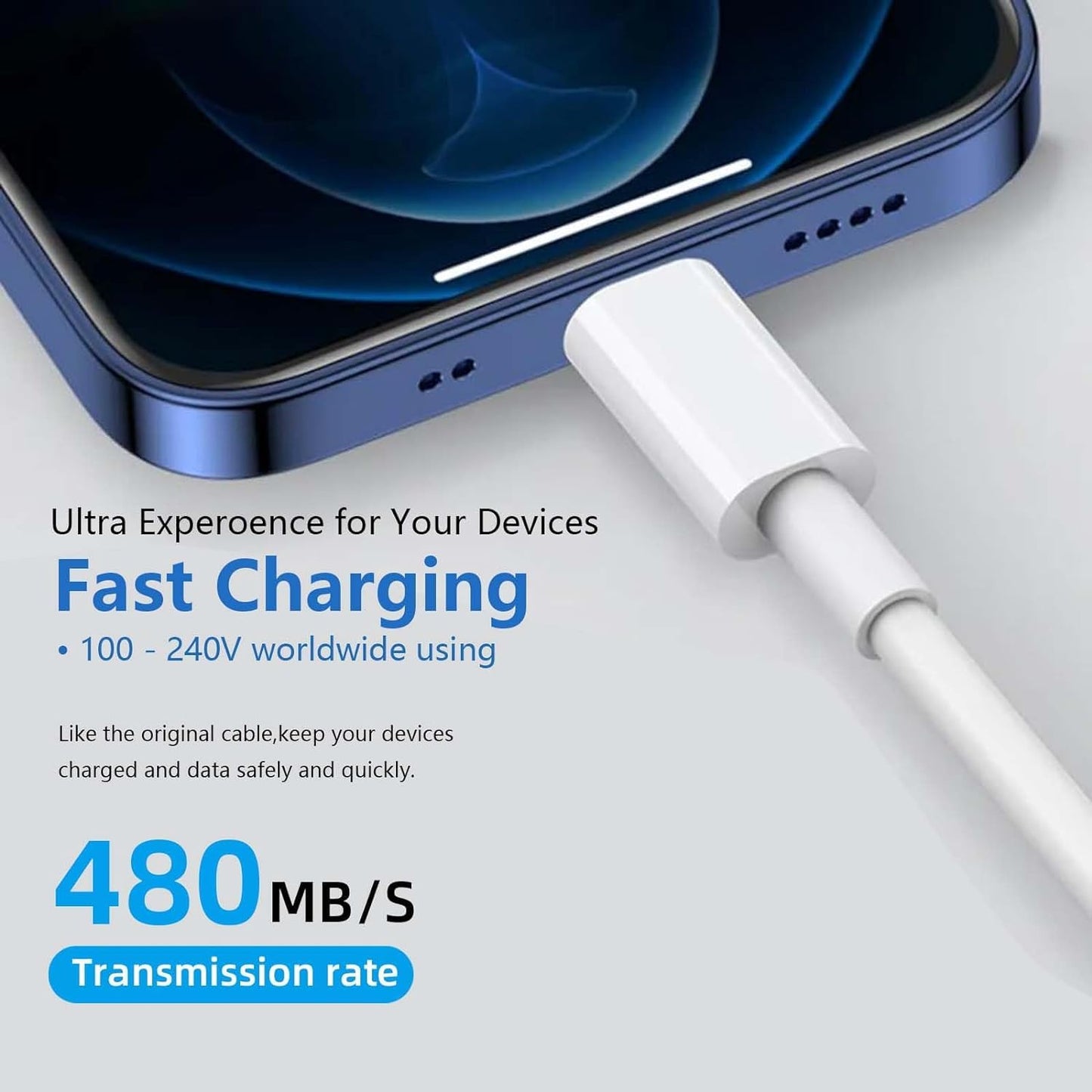 Generic 3FT (1 Pack, 1, Pack) USB-A to USB-C Cable Charging & Data Sync, Universal Compatibility White