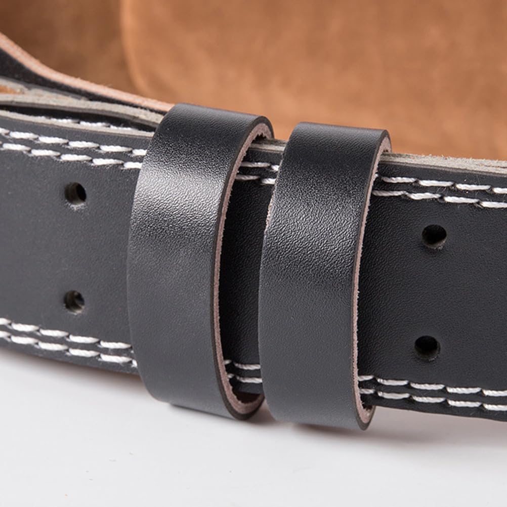 VANZACK Adjustable Pu Weightlifting Belt Waist Supporter with Lumbar Brace Strap for Squats Deadlifts Powerlifting Training 45.66X4.33X0.39In