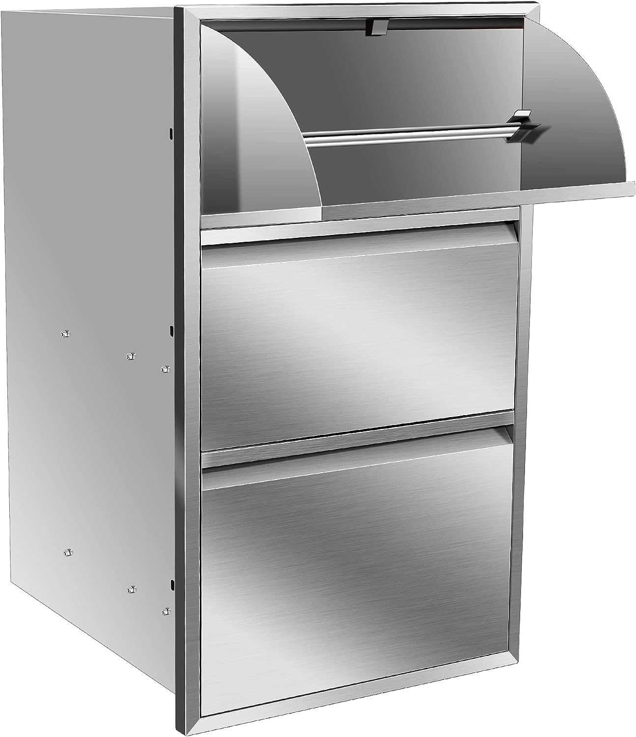 KODOM 17W x 30H x 21D Inch Outdoor Kitchen Drawers, Flush Mount Access BBQ Drawers, BBQ Island Drawers for Outdoor Kitchens or BBQ Island Patio Grill Station