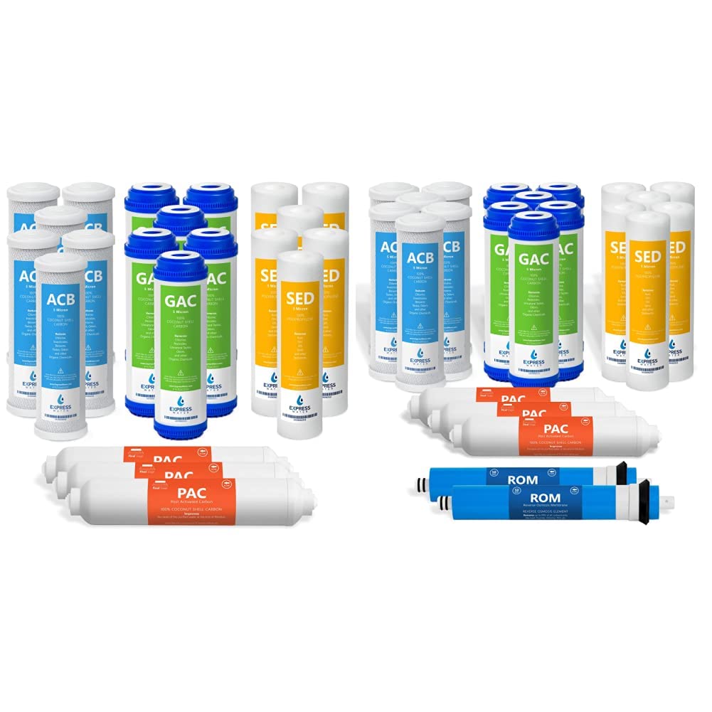 Express Water 3 Year Reverse Osmosis System Replacement Filter Set with RO Membrane