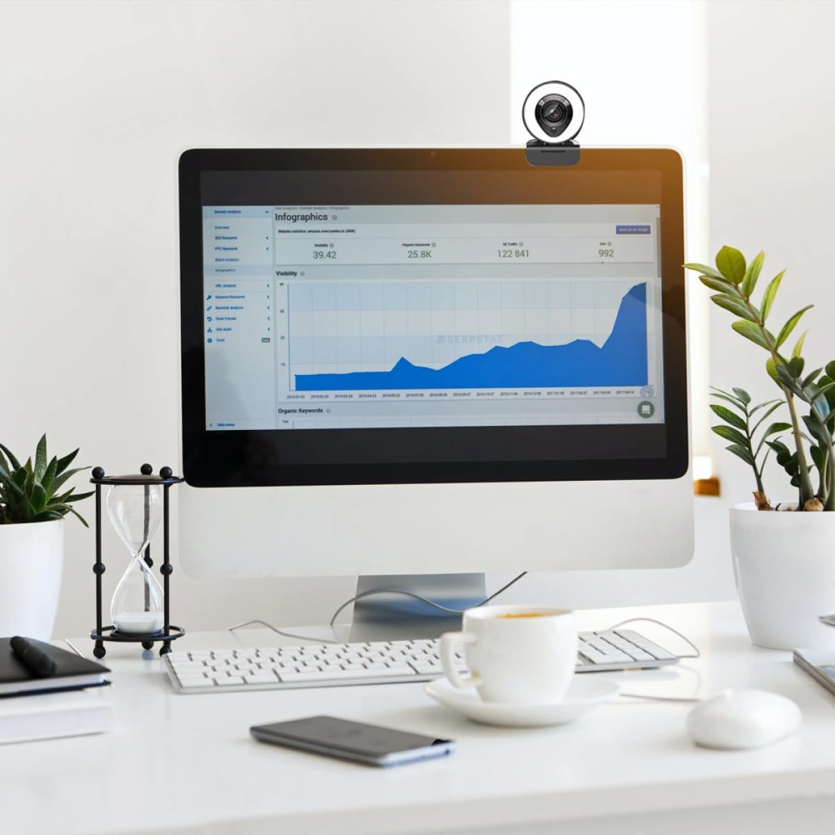 SECFOU 4k Webcam with Automatic Focus and Built-in Mic, USB Computer Camera for Live Streaming and Video Conferencing