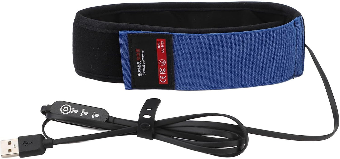lvifloae 3 (545mm) USB Lens Warmer, Anti Fog Temperature Adjustable Hook and Loop Lens Heater Strip for Camera