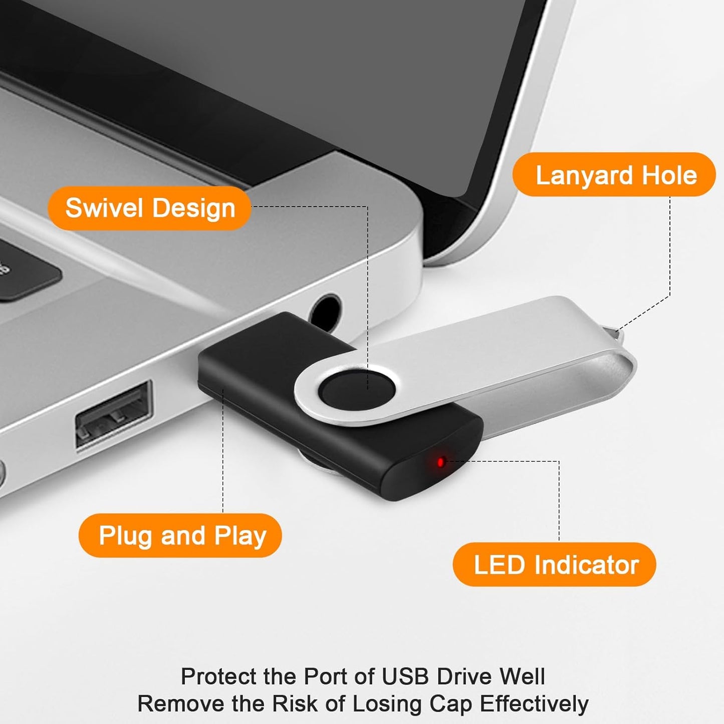 MECHEER 2GB 10 Pack 2.0 USB Drive Thumb Drives, USB Flash Drive Memory Stick Pendrive with Light, Bulk Flashdrive Photo