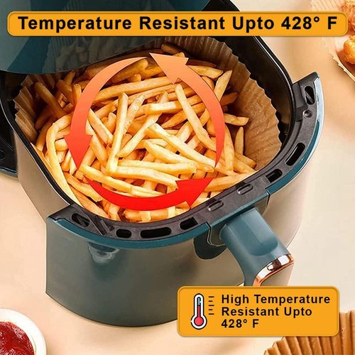 Air Fryer Paper Liners - 200 Pcs Non-Stick Disposable Liners for 2-5Qt Air Fryers | Waterproof & Oil-Proof