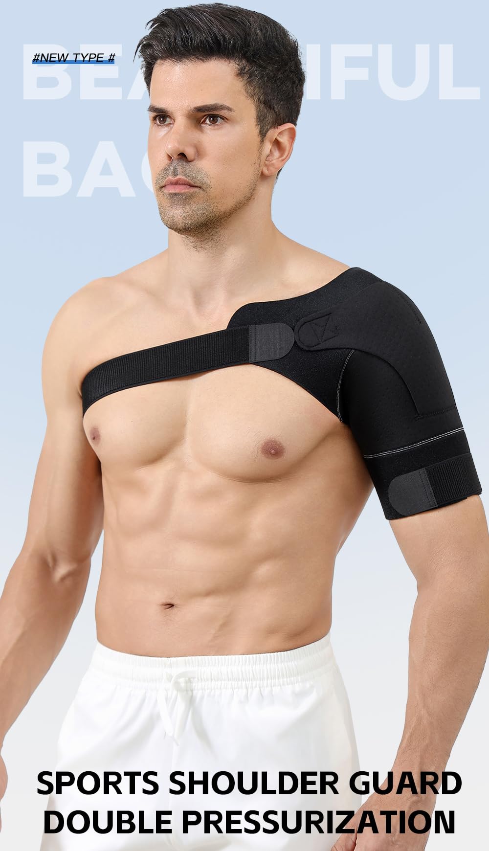 SUJAYU Shoulder Brace for Men Women, Adjustable Arm Sling Shoulder Immobilizer Arm Cuff Pads, Shoulder Support Brace Pain Relief Compression Sleeve for Arm