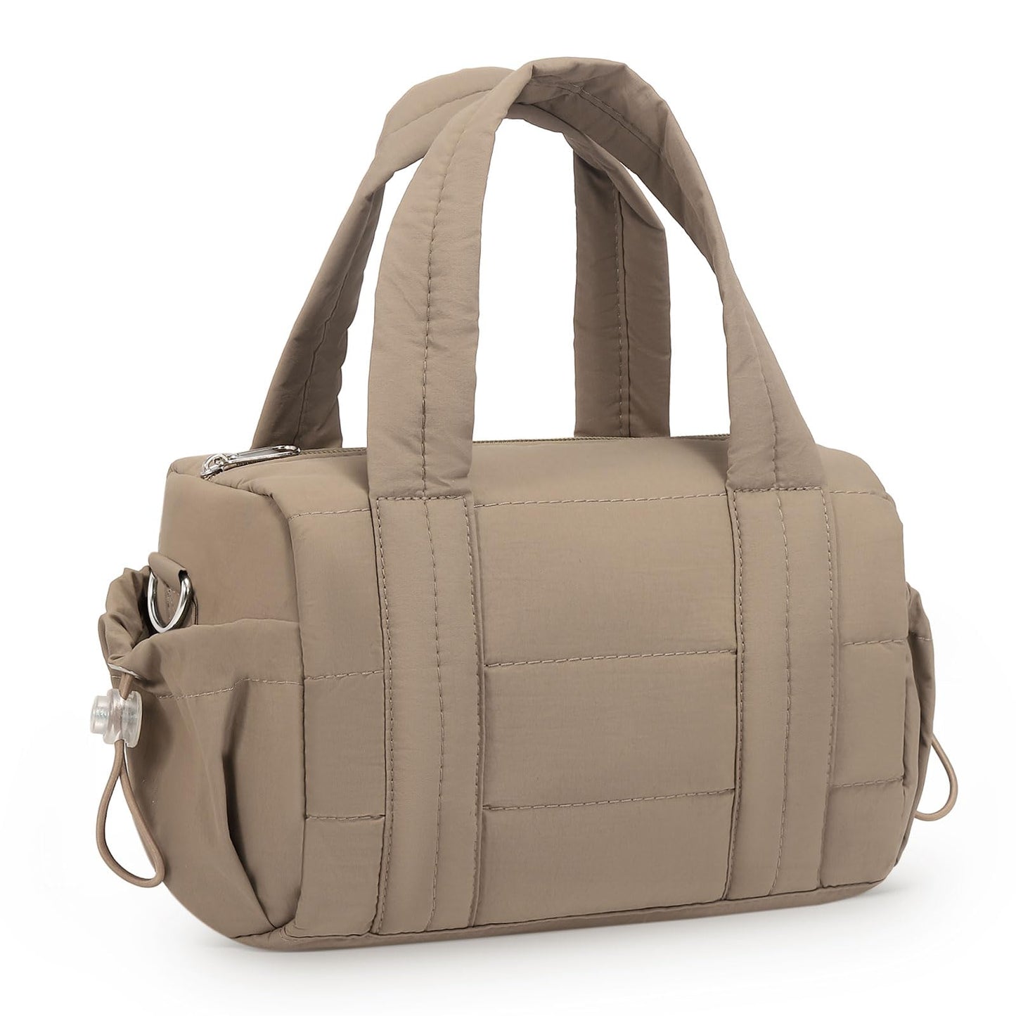 Convgo 8L Mini Gym Bag for Women, Small Size Sport Duffel Bag for Yoga Dance Swimming, Water-Resistant Compact Workout Bag with Adjustable Strap, Brown