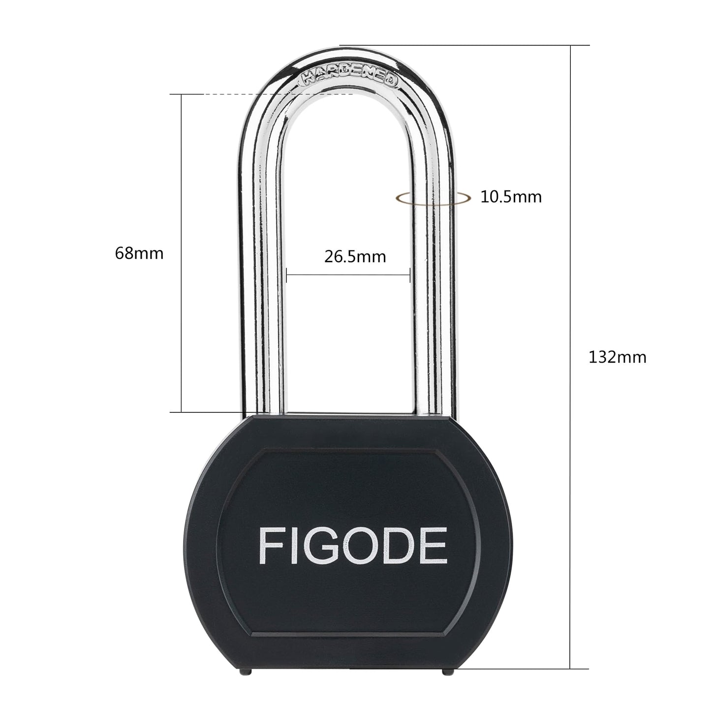 FIGODE® Large Sturdy Steel Locks with 4 Same Keys, Heavy Duty Padlock, 2-3/4" Wide, 2.7" Long Shackle Locks for Door, Gate, Storage, Fence, Shed, Latch. 2 Pack Keyed Alike