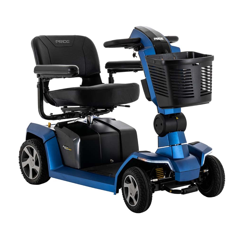 Pride Mobility Zero Turn 10 4 Wheel S710ZT Mobility Scooter, Outdoor 4-Wheel Travel Electric Mobility Scooter for Adults, 400 lbs. WC, Up to 7.3 or 7.5 MPH, 15.9 or 21.2 Range Per Charge