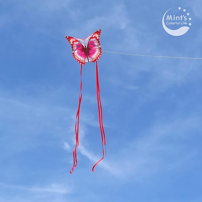 Mint's Colorful Life Butterfly Kite for Kids & Adults Easy to Fly, Large Single Line Kites with 300ft String Kite Handle
