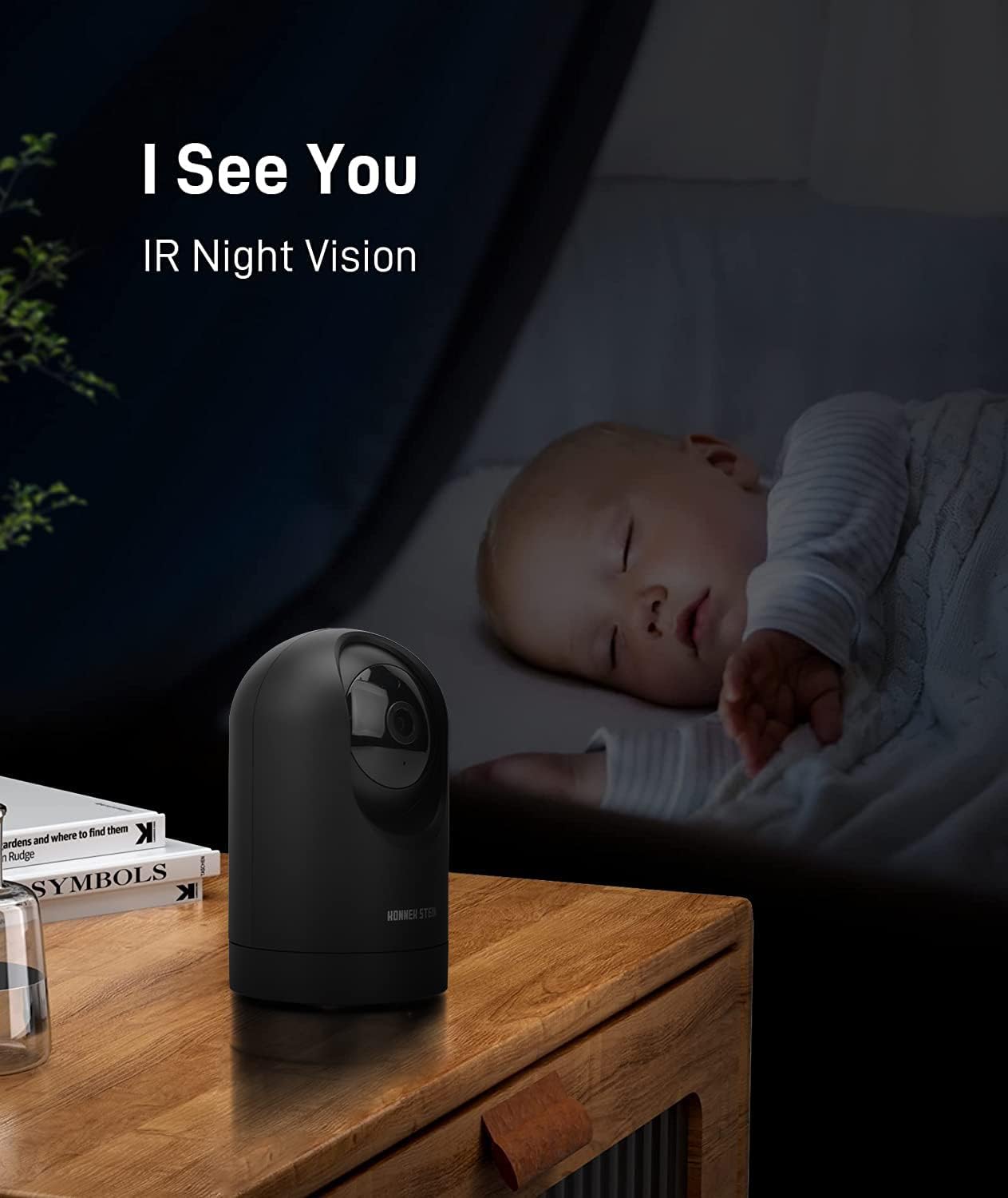 Konnek Stein 1080P (2.4G 360-Degree Security Camera Only), Baby Monitor for Home Security, Smart Home Pet Camera