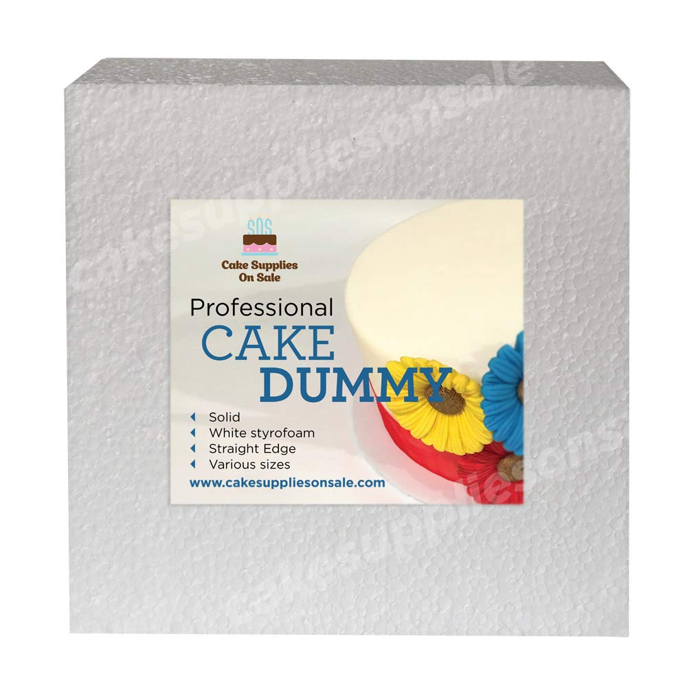 10" Square Cake Dummy 4" High Foam Cake Dummies Polystyrene Dummy for Wedding Birthday Cakes Crafting Modeling Art Project Displays