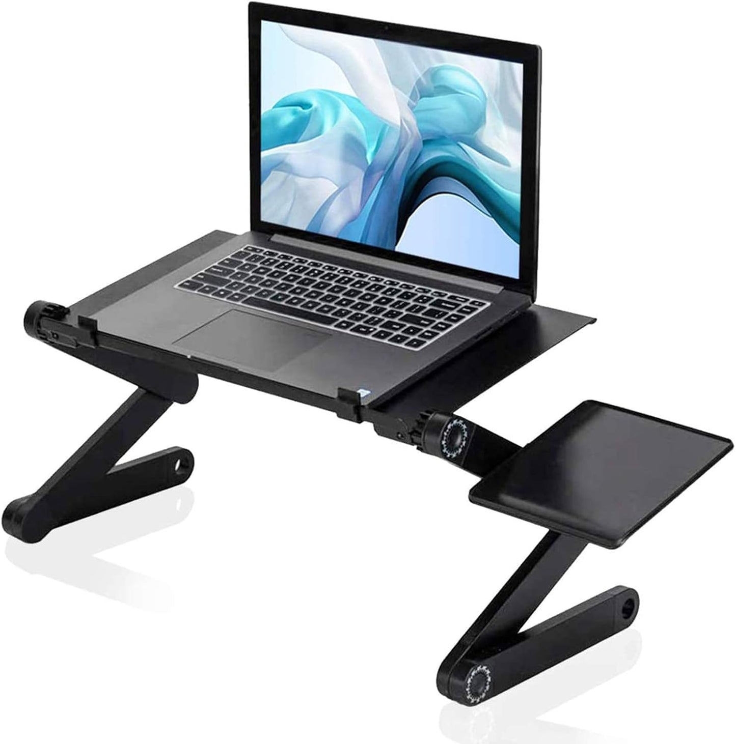 Lovinouse Upgraded Adjustable Aluminum Laptop Desk, with Cooling Fan, Mouse Pad, Notebook, MacBook Laptops Table Stand