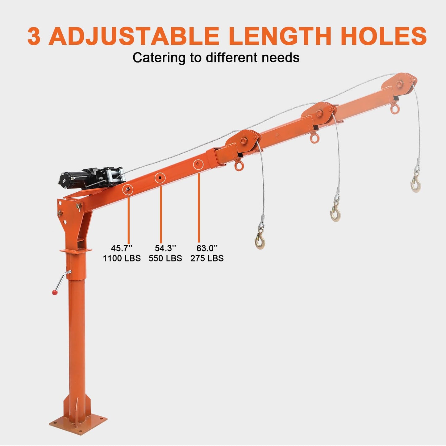 GarveeTech Folding Truck Mounted Crane, 1100 LB Pickup Jib Cranes with Electric Winch 3500 LB 12V, Electric Truck Crane Hoist Painted Steel 360 Swivel for Construction, Forestry, Factory