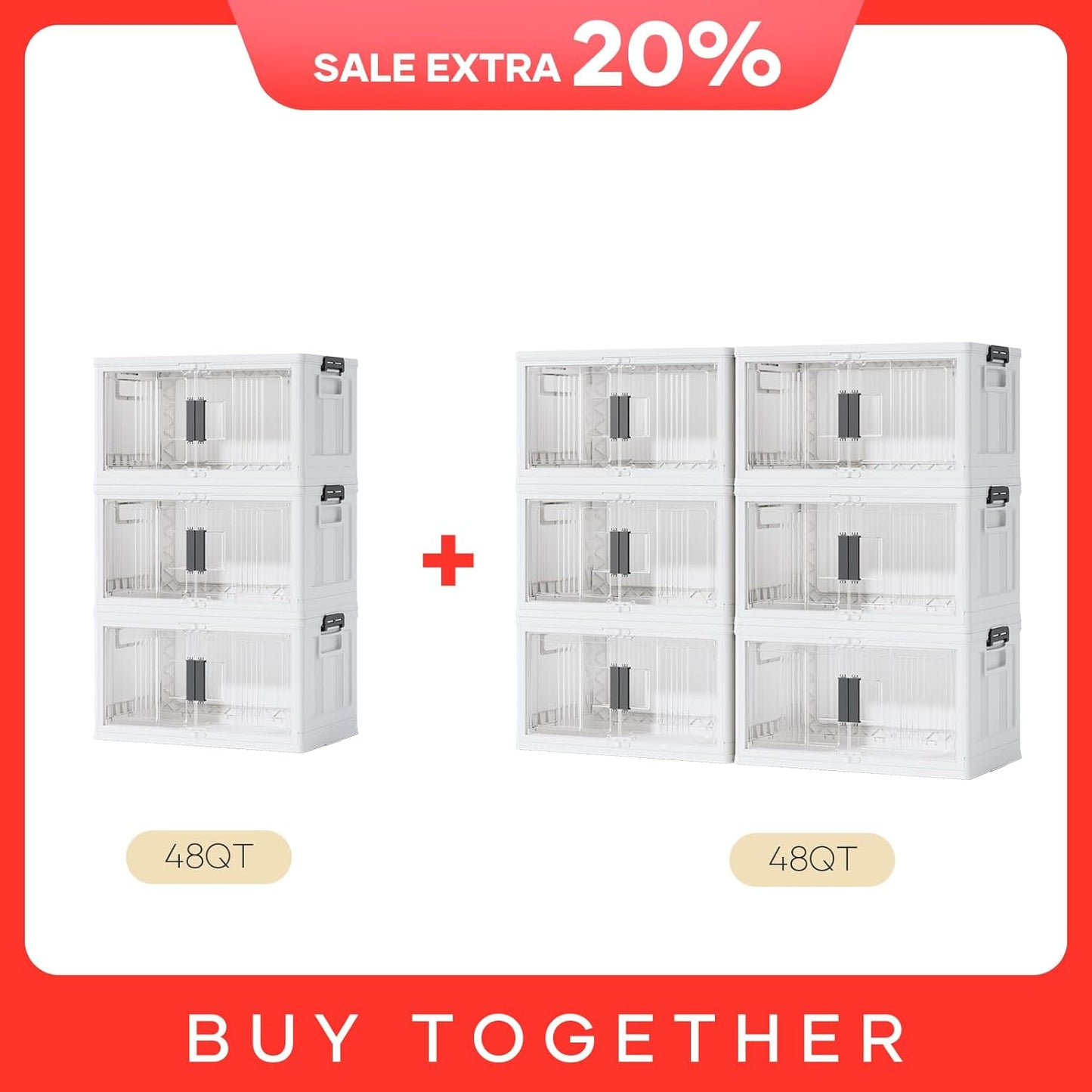 OlarHike 48QT Lockable Storage Bins - Durable Lids, 9 Pack for Organized Storage Solutions
