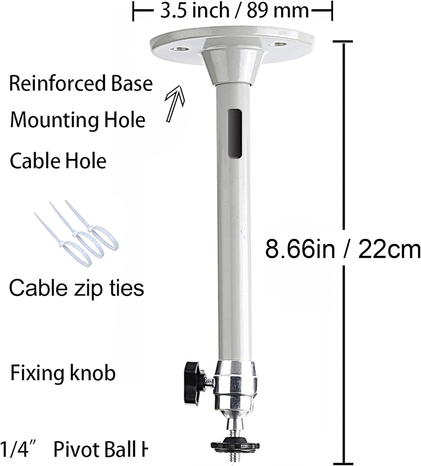 2-Be-Best 22cm 8.66in 11LBS 5KG Projector Ceiling Mount, Gray / Projector Wall Mount / Load Mount for Mini Projectors