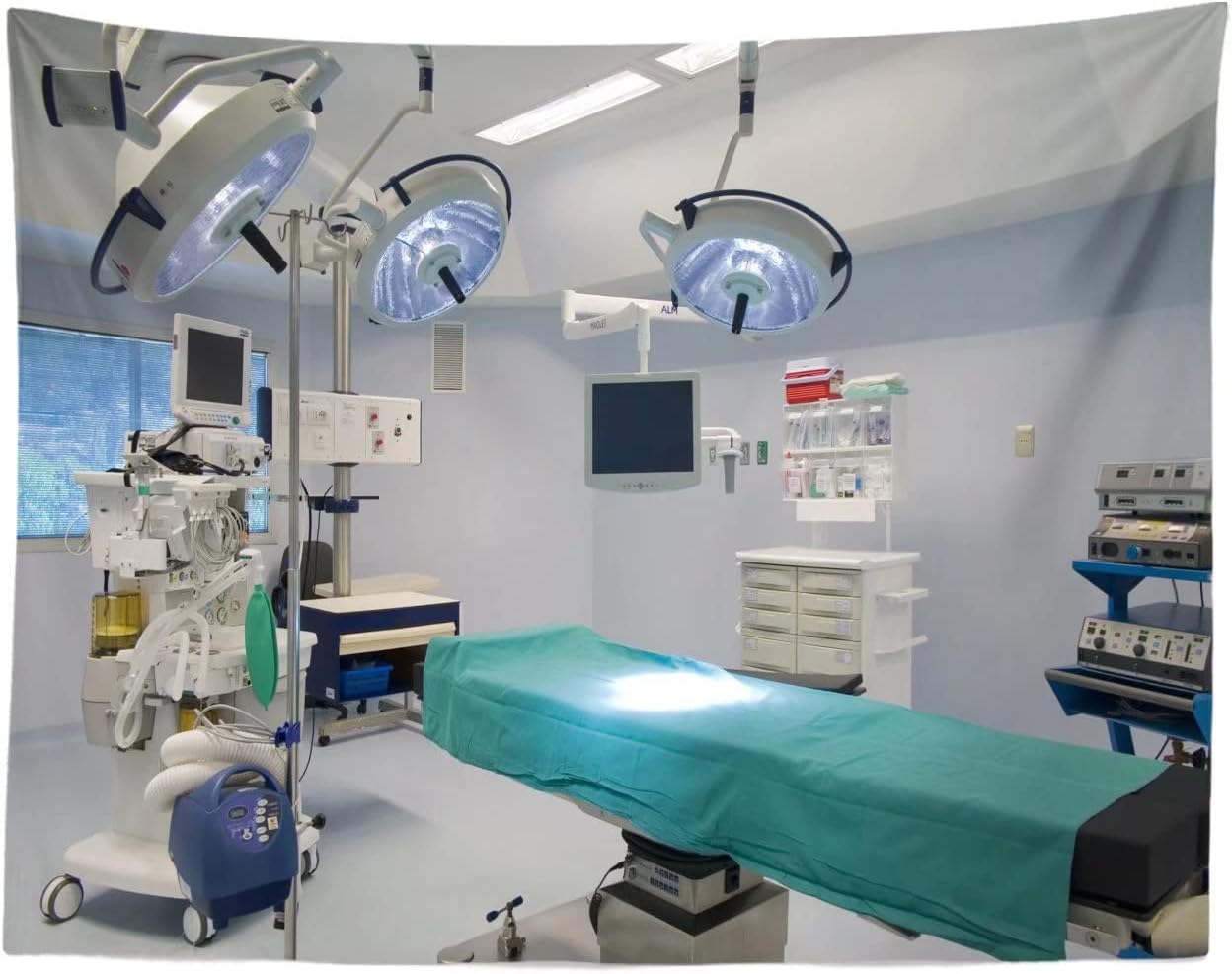 BELECO 9x6ft Hospital Backdrop Fabric Operating Room Backdrop Doctor Surgery Anesthesia Bed Sickbed Medical Equipment