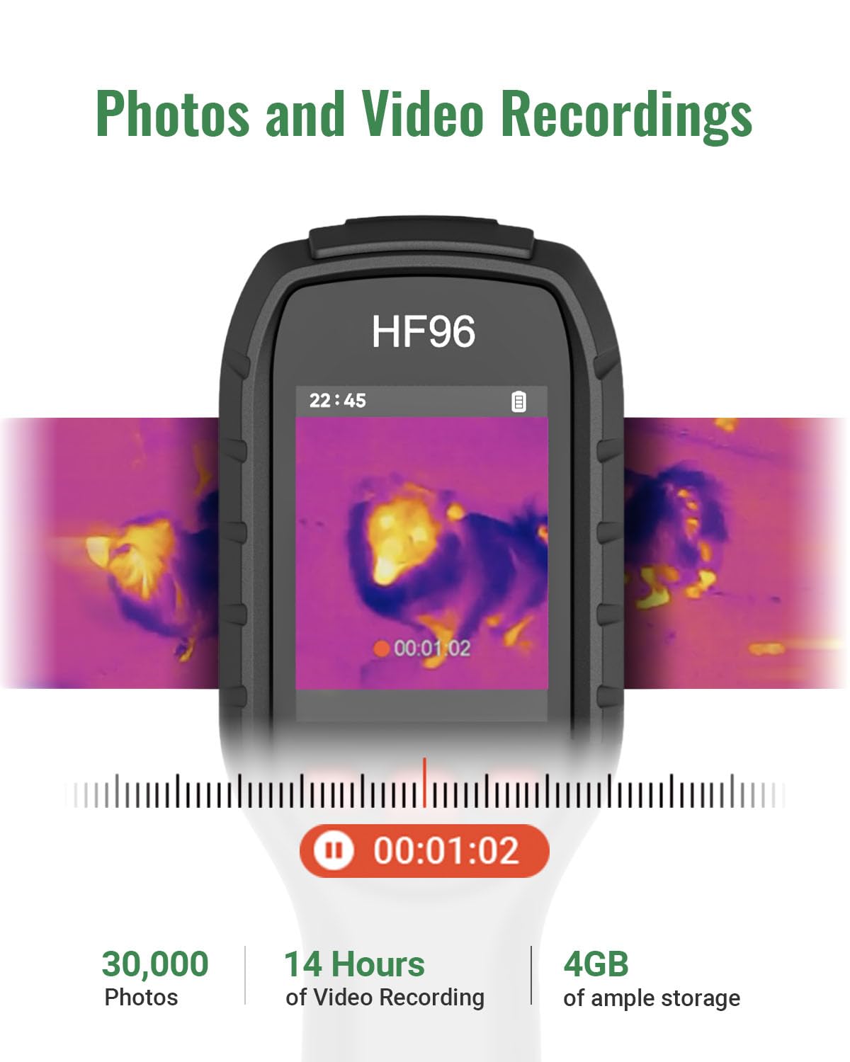 HF96 Thermal Camera with AI Scene Detection, Laser Pointer, 240x240 Super Resolution, -4°F~1022°F, Thermal Imaging Camera for HVAC Electrical Building Inspection,25Hz Infrared Camera,11h Runtime