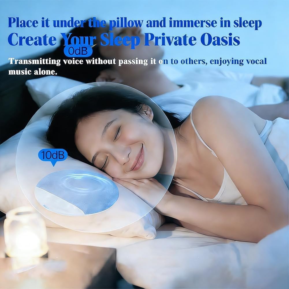 Generic 5.4 (Pink,1pcs) Portable Bluetooth Under Pillow Speaker, Mini Bluetooth Pillow Speaker Sleeping, with White