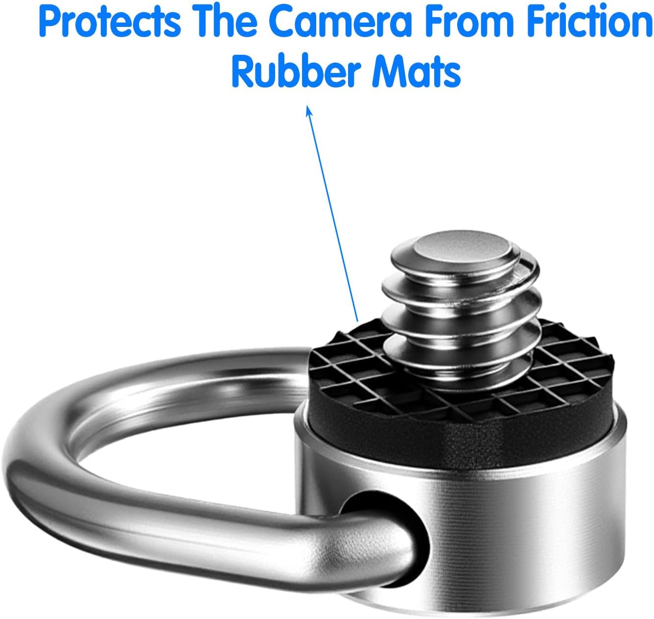 FdcLixuvol 2 Pack 1/4"-20 D Ring Screw, Thread Camera Aluminum Alloy Fixing Screw with Rubber Padded Hinged Holder