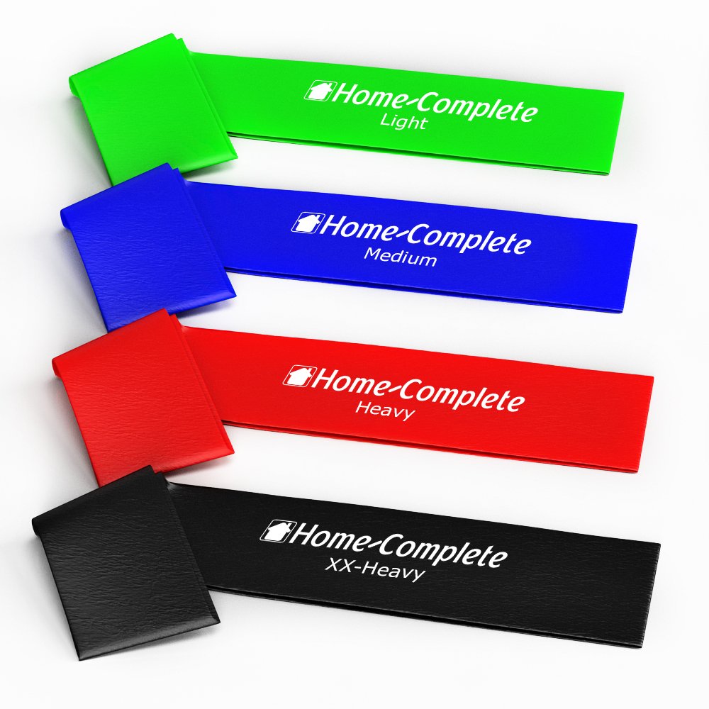 Resistance Bands for Working Out - Workout Band Loop 4-Pack - Exercise Bands with 4 Levels for Toning, Stretching or Physical Therapy by Home-Complete