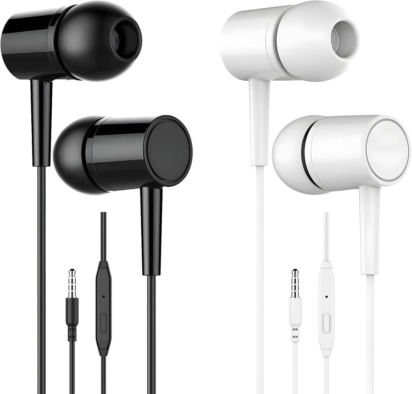 Koeleuok 3.5mm 2 Pack Wired Earbuds with Microphone - HD Stereo Sound, Deep Bass, Clear Calls, Noise Isolating Secure