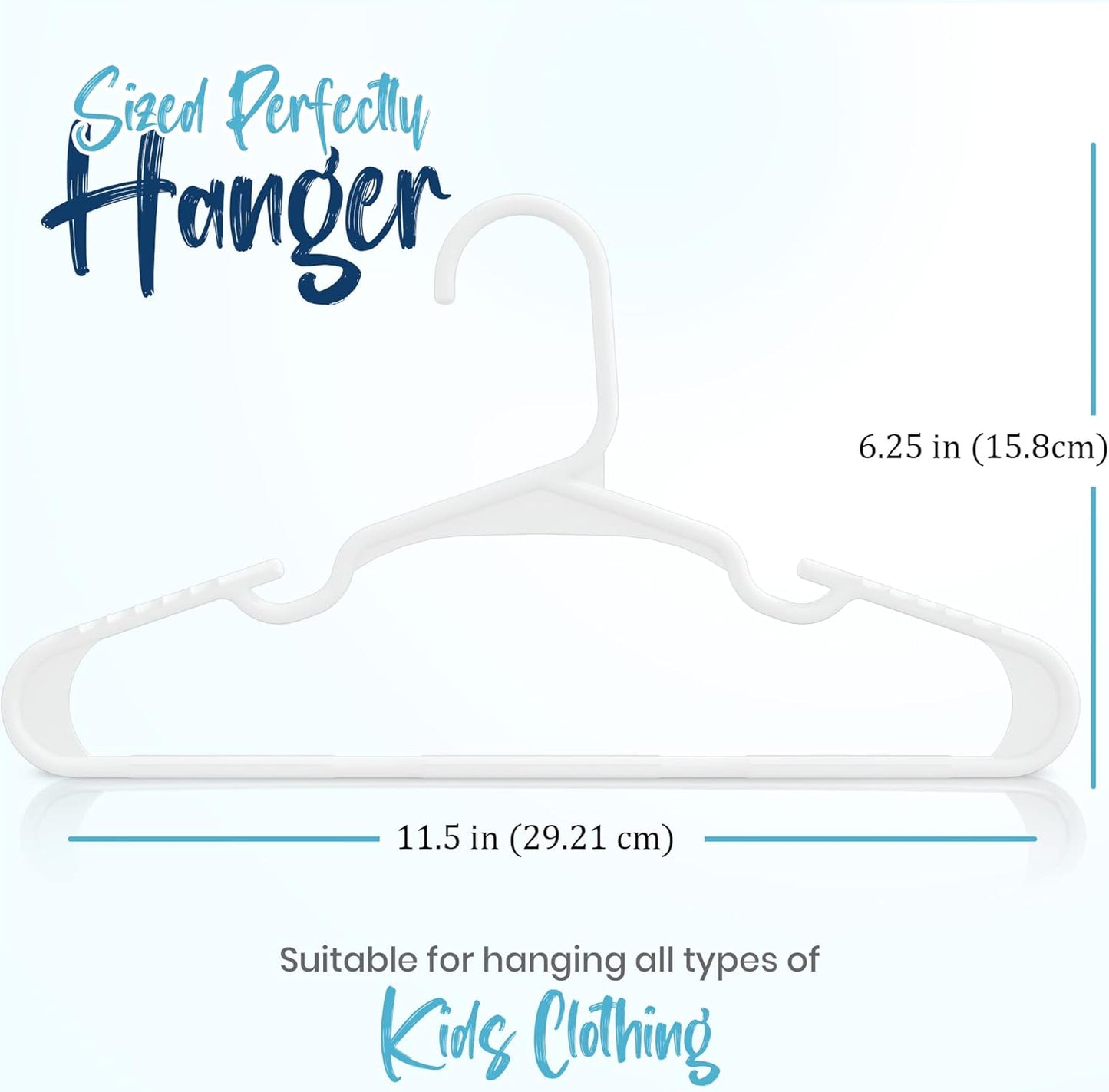 Utopia Home Kids Hangers - 60 Pack of 11.5 Inch Plastic Baby Hangers for Closet | White Childrens Hangers