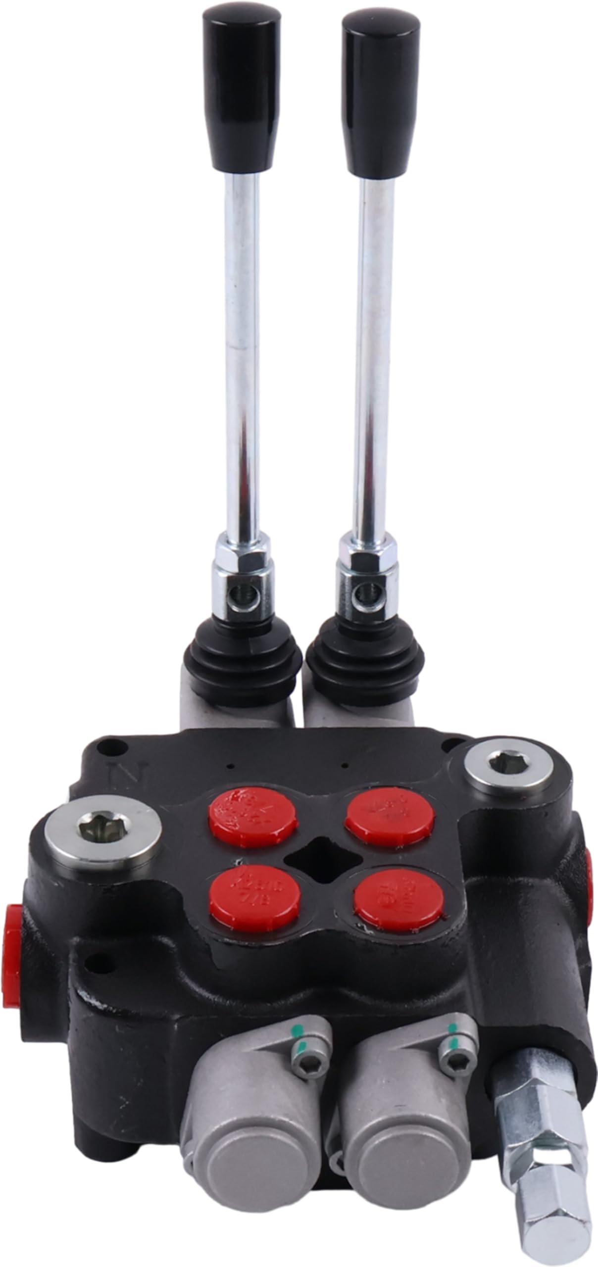 Solarhome 2 Spool Hydraulic Control Valve Open Center Double Acting 21 GPM 3600 PSI SAE Ports Compatible With Tractors Loaders Log Splitters