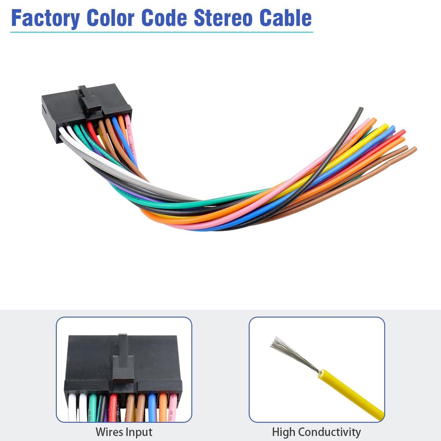 20Pin Radio Wiring Harness Plug Compatible with Boss Aftermarket Car Radio Stereo Wire Connector Adapter