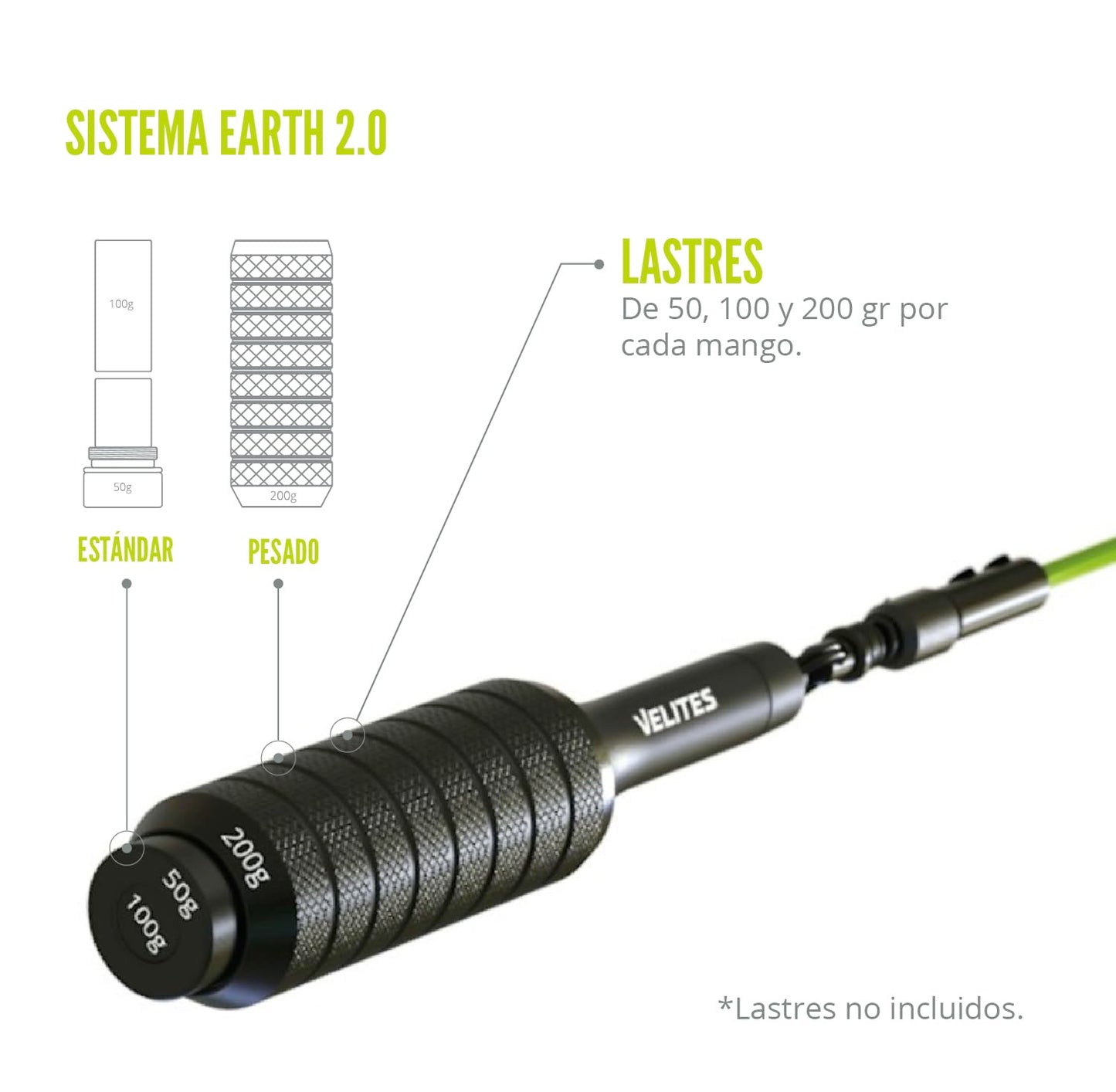 Velites - Earth 2.0 Jump Rope - Official CrossFit® Games Rope - Professional Aluminum Speed Rope for Double Unders, Fitness & Boxing - Includes 4mm Cable & Carrying Bag - Kamo