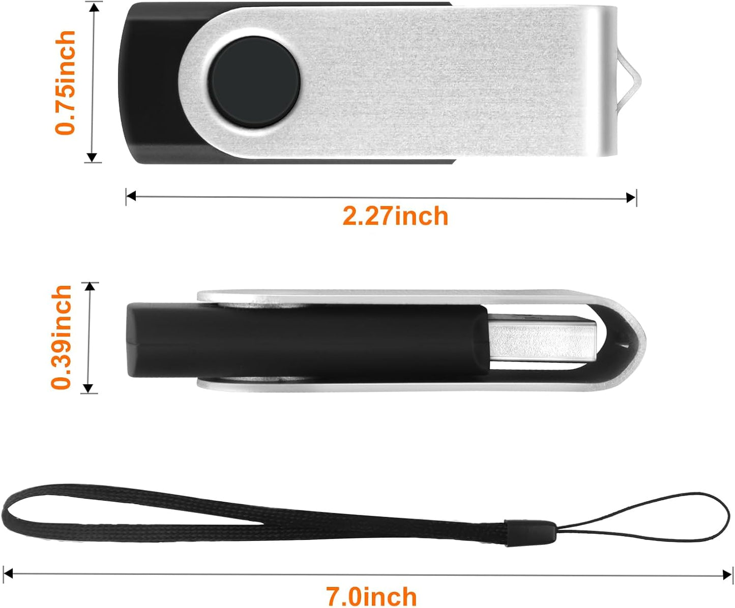 MECHEER 8GB 10 Pack USB2.0 Flash Drive Bulk USB Flash Drives, Thumb Drive USB Stick for Data Storage Backup, Jump Drive