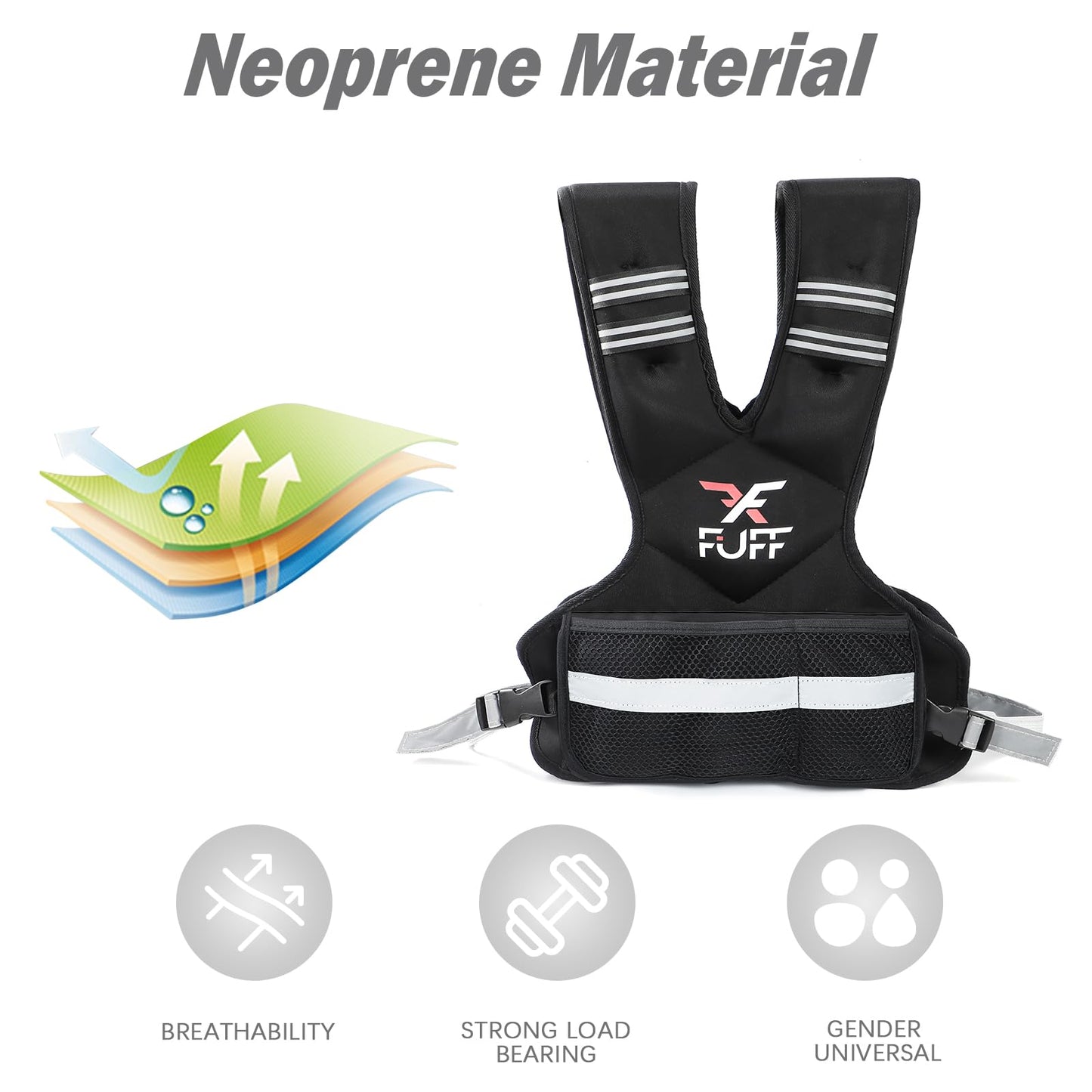 FUFF Weighted Vest Woman, 11-20 Lb Adjustable Weight Vest for Women Men, Female Strength Training Body Vest for Walking Exercise Running Workout