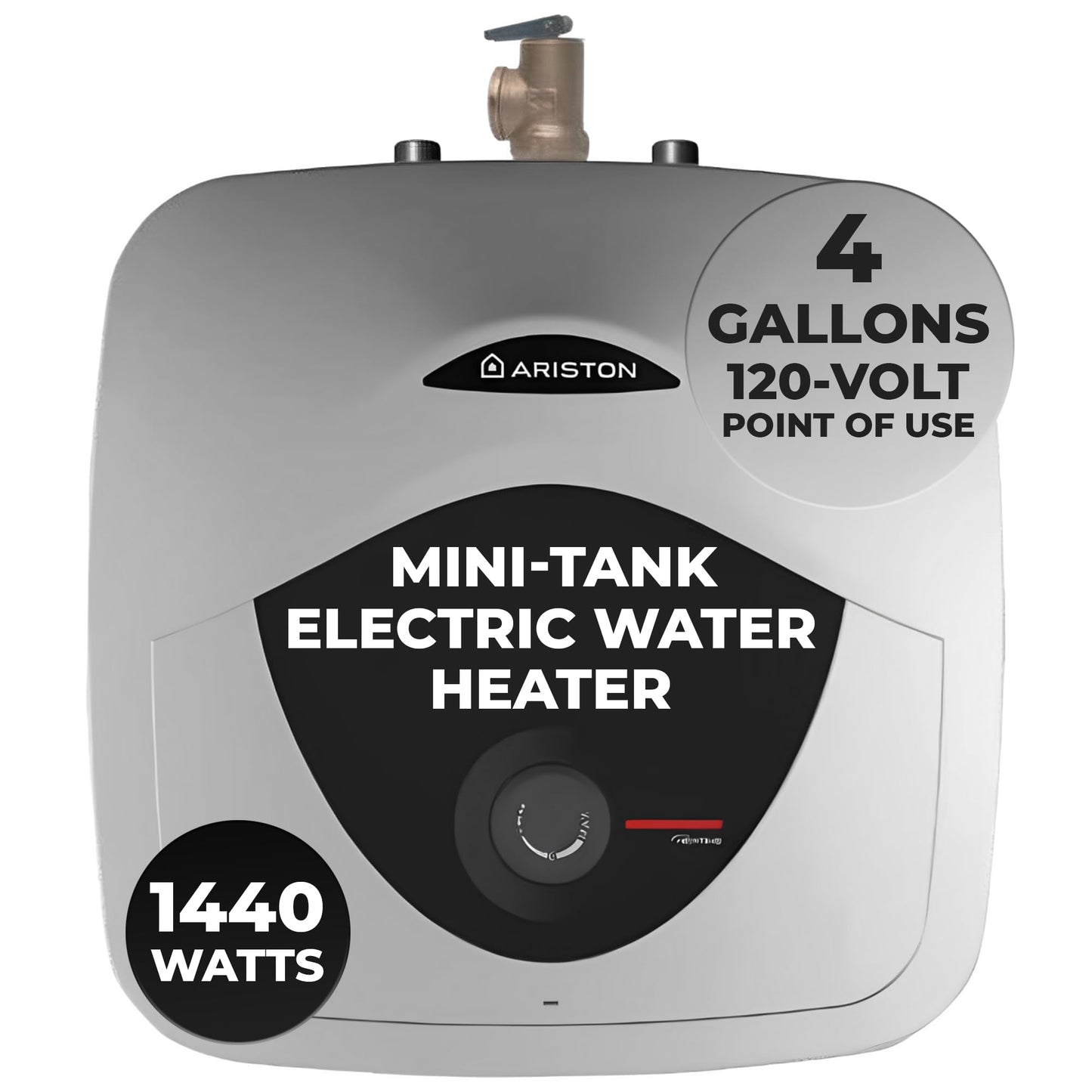 4 Gallon Capacity, 120-Volt – Ariston Andris Mini Tank Electric Water Heater – Heating Solution for Under Sink, RV, and Compact Spaces, Smart Boost for Versatile Heating, Simple Installation