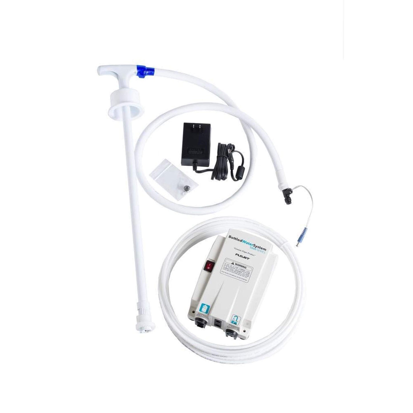 FloJet BW5000-00A Water Dispenser for 5 Gallon Bottle - Portable Bottled Water Dispensing System with Illuminated On/Off, Quick-Connect, Quiet Operation, Thermal Overload, Single Inlet - Ideal for RVs