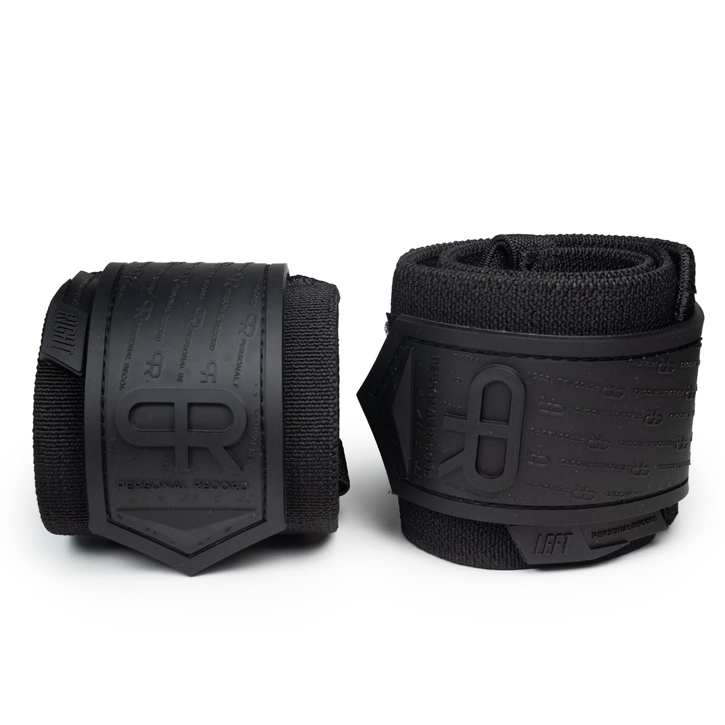 PR Personal Record Heavy Duty Premium Wrist Wraps, More Elasticity, Reinforced Stitching, Extra Wide Strap, Strong Thumb Loop, Larry Wheels Weightlifting Wraps, Lifting Wrist Wraps - All Black