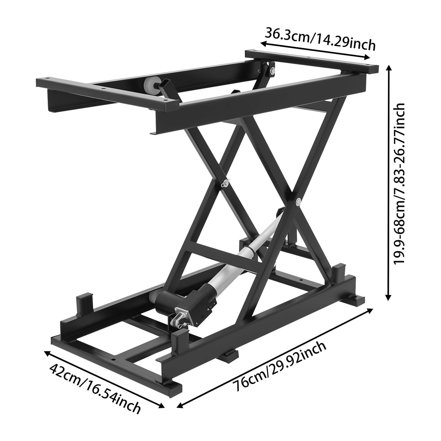 Electric Scissor Lift Table, 350lbs Hydraulic Lift Table with Remote Control, Heavy Duty Lifting Platform with 7.6-26.7in Adjustable Height, Lifting Transportation System for Factories Warehouses
