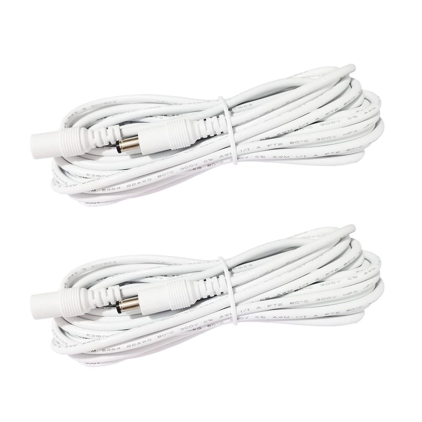 2pcs 1m 3.3ft 12V 5V-24V 5.5mm 2.1mm DC Extension Cable Extension Cord DC Power Cord x DC Jack Plug Adapter Male