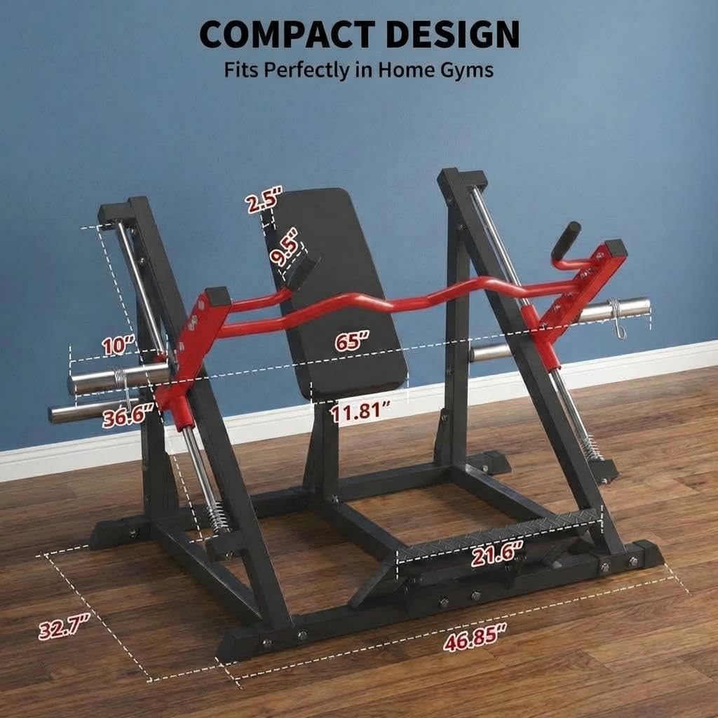 Linear Row Machine for Home Gym, Back Row Machine with Linear Bearing - Plate Loaded Seated Row Machine Protects Lower Back,Back & LAT Training Equipment, Gym Equipment for Small Spaces(NO Weights)