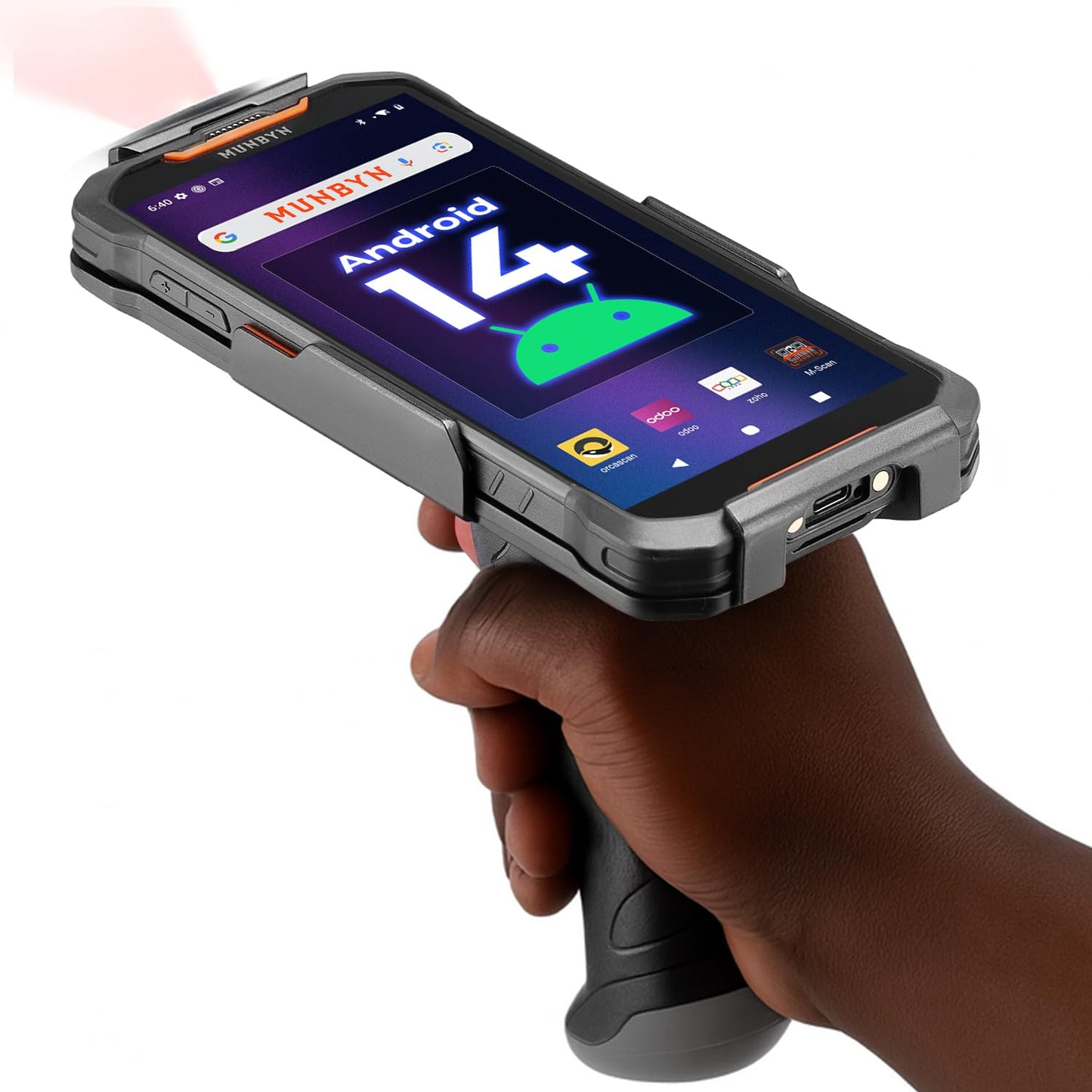 M-Scan MUNBYN AceScan AS01P Android 14 Barcode Scanner(Android 18 Upgrade Only Available After MUNBYN Official Release), 6” Screen, 16-Hour Workday Mobile Computer PDA, SE4710 Zebra Scanner, 1D/2D/QR