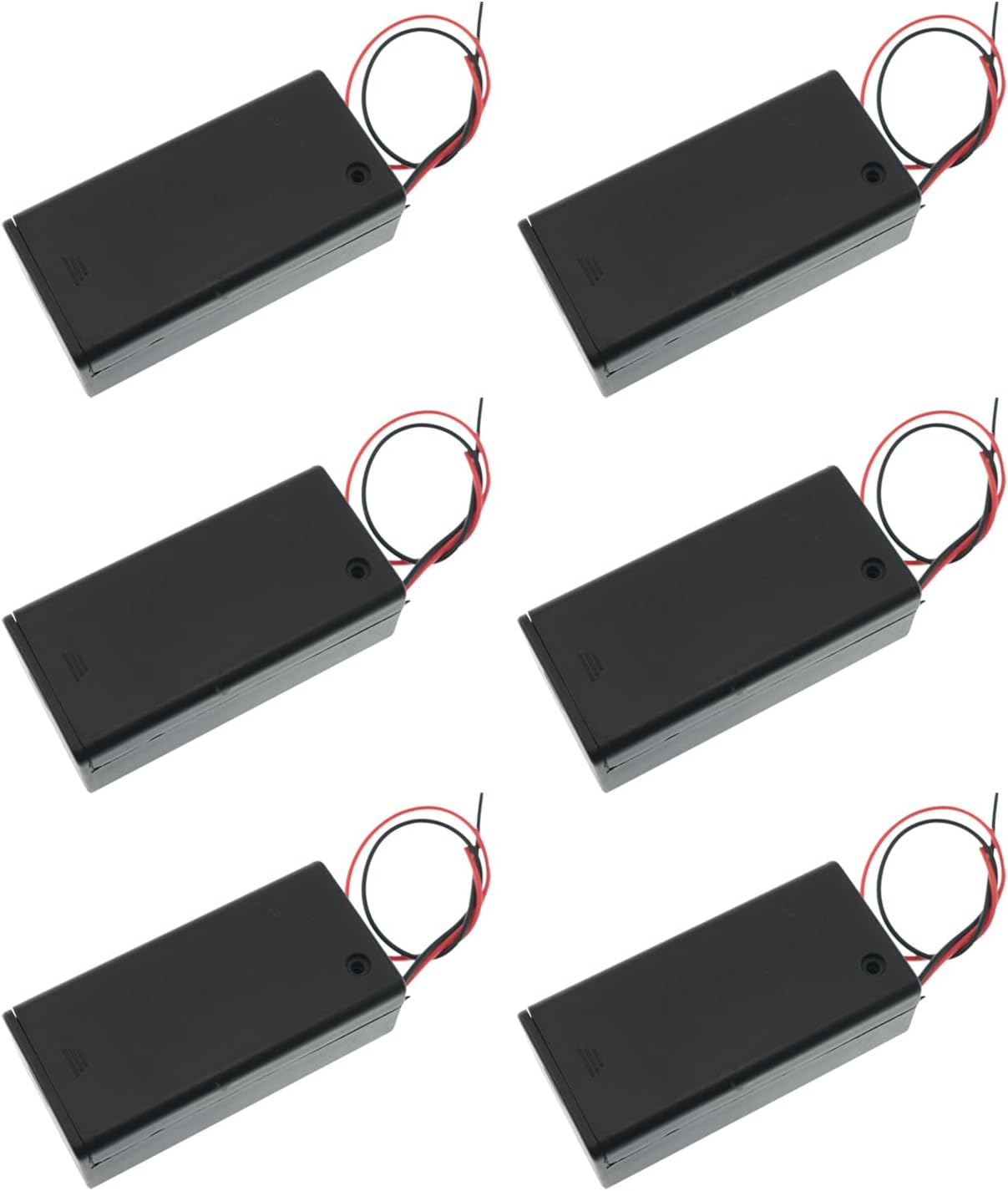YTgilo 6PCS 9V Battery Box with Cover and Switch Battery Holder with Leads for Student Experiments LED Strip Battery