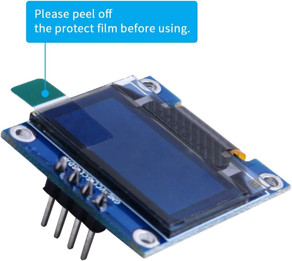 GeeekPi 5PCS 0.96 Inch 12864 128x64 OLED Module White Driver IIC Serial Display Board Module for Arduino, Raspberry