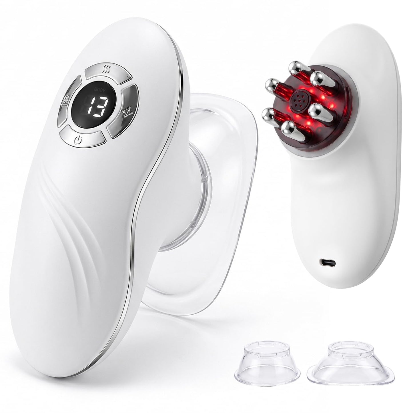 Poeruo 5-in-1 Face & Body Sculpting Machine, Gua Sha & Vacuum Cupping Massager, Lymphatic Drainage, Anti-Cellulite & Skin Firming Care for Belly, Arms, Legs, Waist & Back